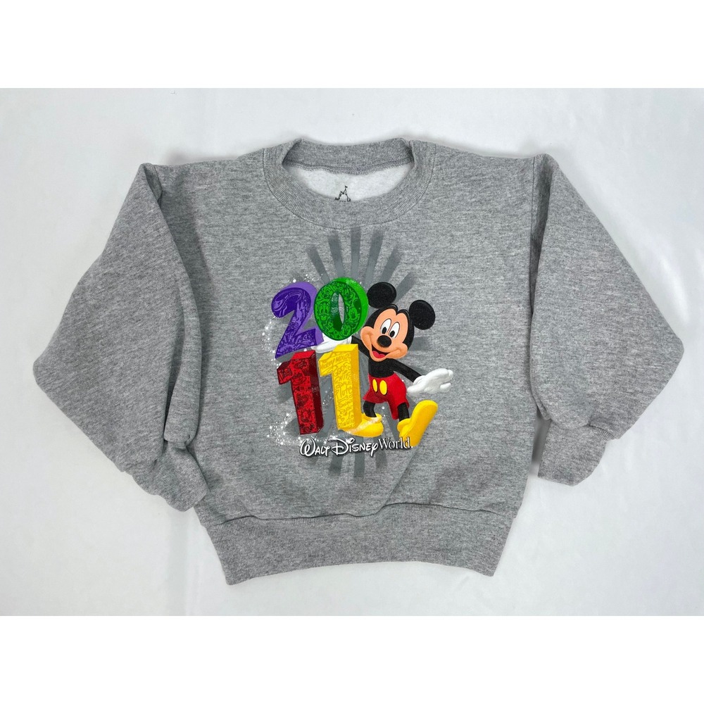 Walt Disney World Parks‎ Youth Child XS Gray Mickey Mouse 2011 Sweatshirt